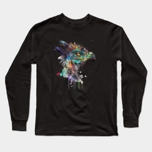 dinosaur head watercolor art Long Sleeve T-Shirt